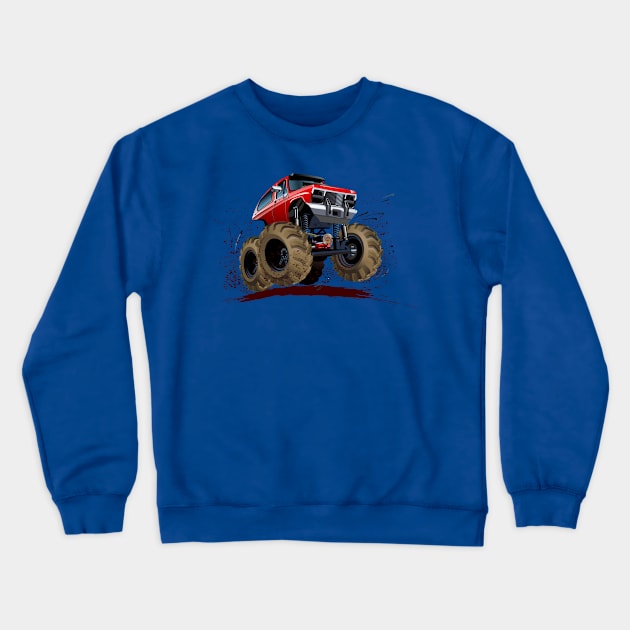 Cartoon Monster Truck Crewneck Sweatshirt by Mechanik